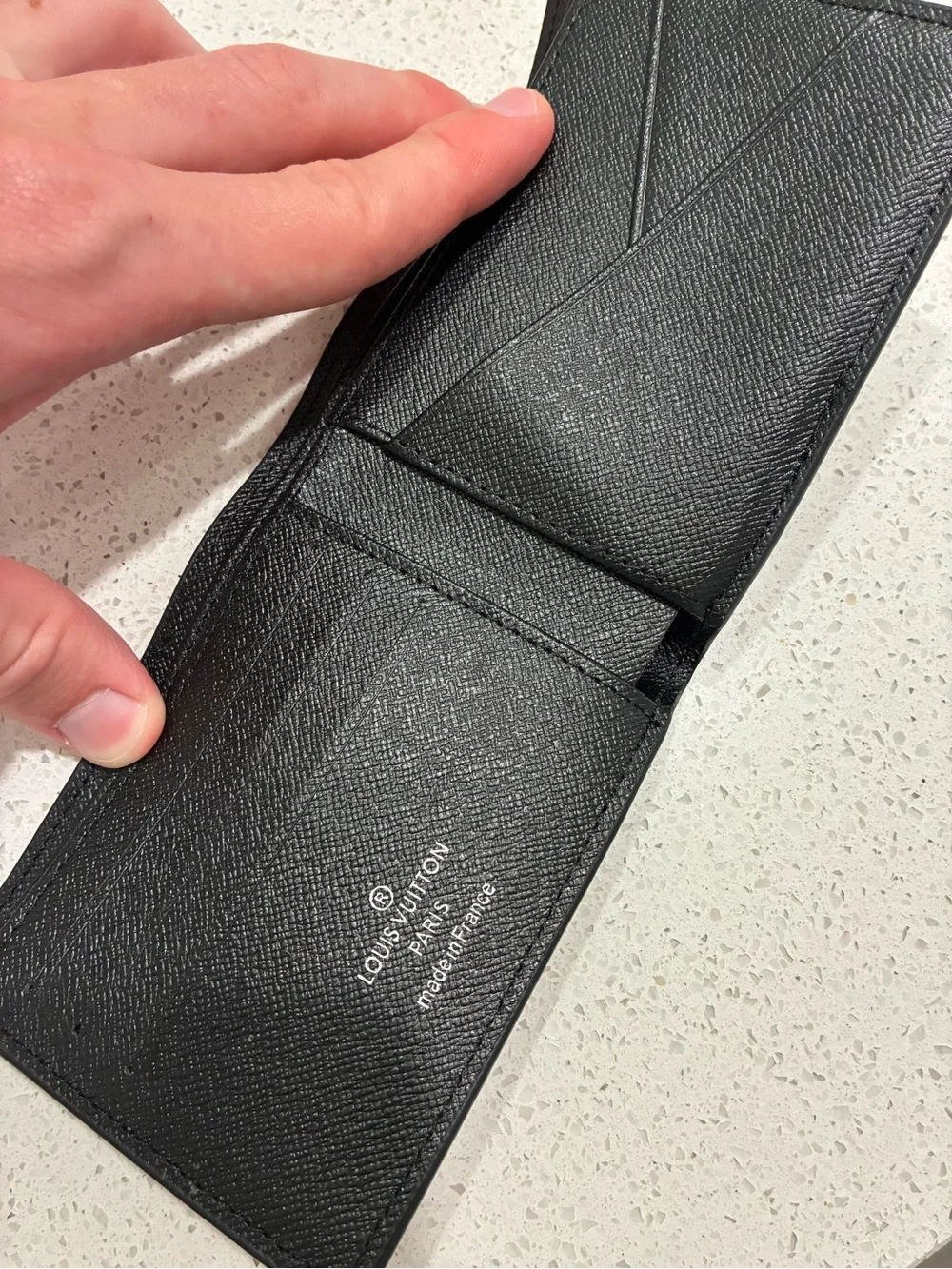 Louis Vuitton Black Monogram Compact Money Clip Wallet